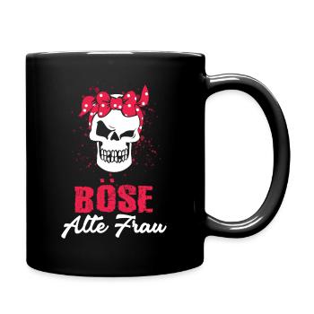 Böse Alte Frau Oma Hexe Ältere Dame Sarkasmus - Tasse einfarbig - Schwarz - Rechts
