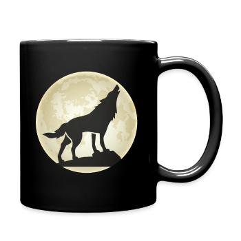 Wolf Moon Wolf Howl Wolves Dogs Pack - Full Colour Mug - black - Right