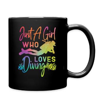 Scuba Diver Just A Girl Who Loves - Full Colour Mug - black - Right