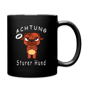 Sturer Hund Dickkopf Sturer Bock - Tasse einfarbig - Schwarz - Rechts