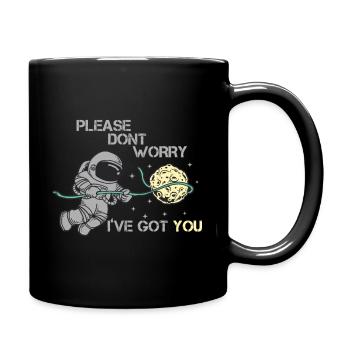 Space Weltraum - Tasse einfarbig - Schwarz - Rechts