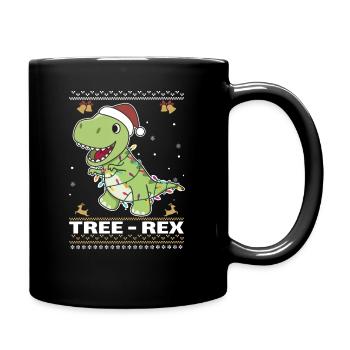 Tree-Rex lustiger Dinosaurier Wortspiel T-Rex - Tasse einfarbig - Schwarz - Rechts