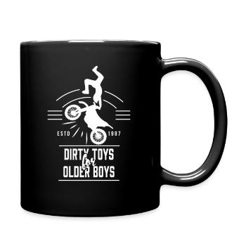Dirty Toys For Older Boys Motocross MX Dirt Bike - Full Colour Mug - black - Right