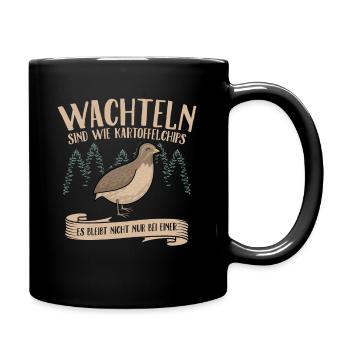 Wachteln Wachtel Wachtelzüchter Geschenk - Tasse einfarbig - Schwarz - Rechts