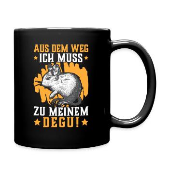 Muss zu meinem Degu Nager chilenisches Nagetier - Tasse einfarbig - Schwarz - Rechts