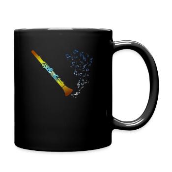 Clarinet Musical instrument Musical note Clarinetist - Full Colour Mug - black - Right