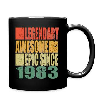 Légendaire depuis 1983 proverbe anniversaire - Mug uni - noir - Droite