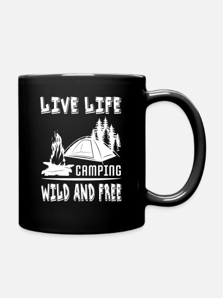 Camping Sprüche Lustig - Tasse einfarbig - Schwarz