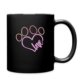 Le cœur de la patte - Mug uni - noir - Droite