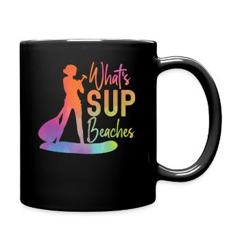 SUP Paddleboard Girl Watercolor - Tasse einfarbig - Schwarz - Rechts