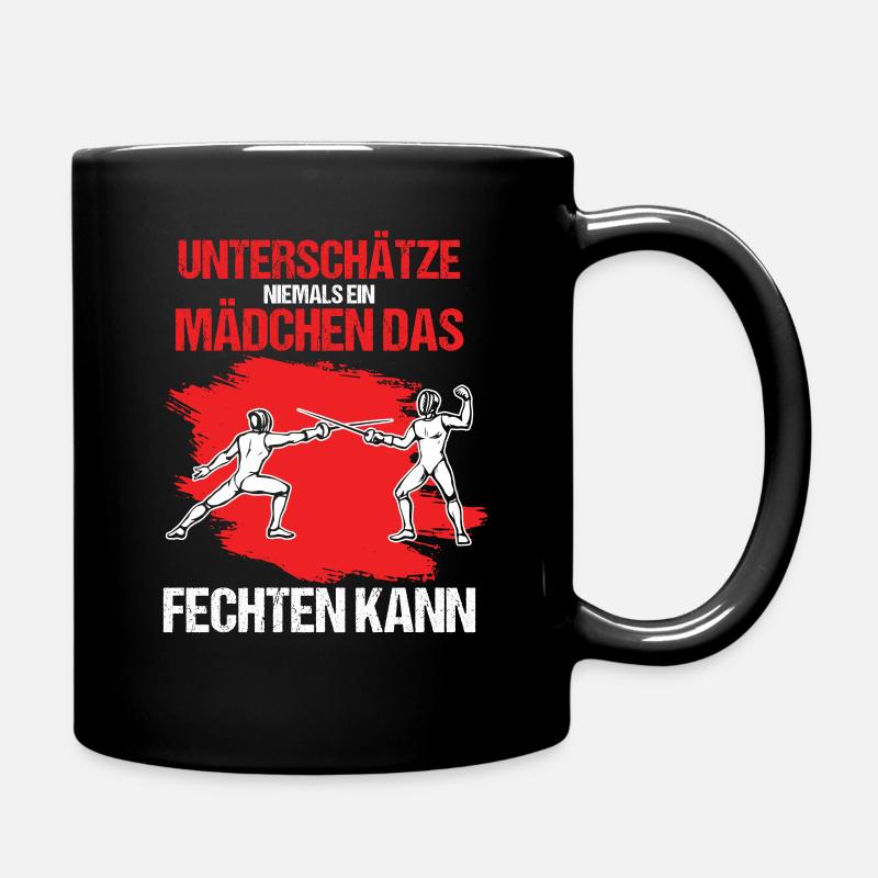 Mädchen Fechterin Fechtsport Fechten Geschenk - Tasse einfarbig - Schwarz