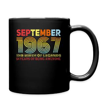 Geboren im September 1967 Vintage - Tasse einfarbig - Schwarz - Rechts