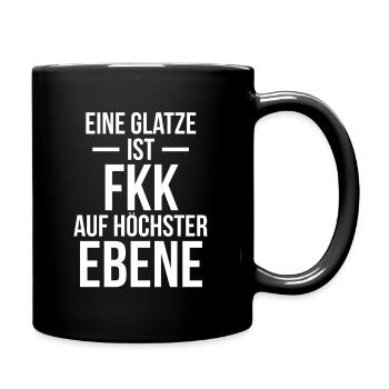 Eine Glatze Ist FKK Auf Höchster Ebene - Tasse einfarbig - Schwarz - Rechts