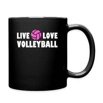 Beach Volleyball Volleyball Player Live Love Volleyball - Full Colour Mug - black - Right