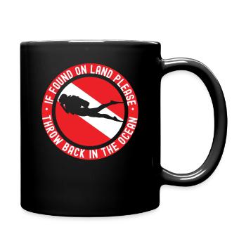 Scuba Diving Diver If Found On - Full Colour Mug - black - Right