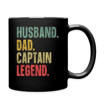 Sailing Vintage Retro Husband Dad - Full Colour Mug - black - Right