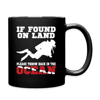 Scuba Diving Diver Dive Flag If - Full Colour Mug - black - Right