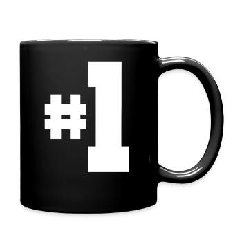 Nummer 1 - Tasse einfarbig - Schwarz - Rechts