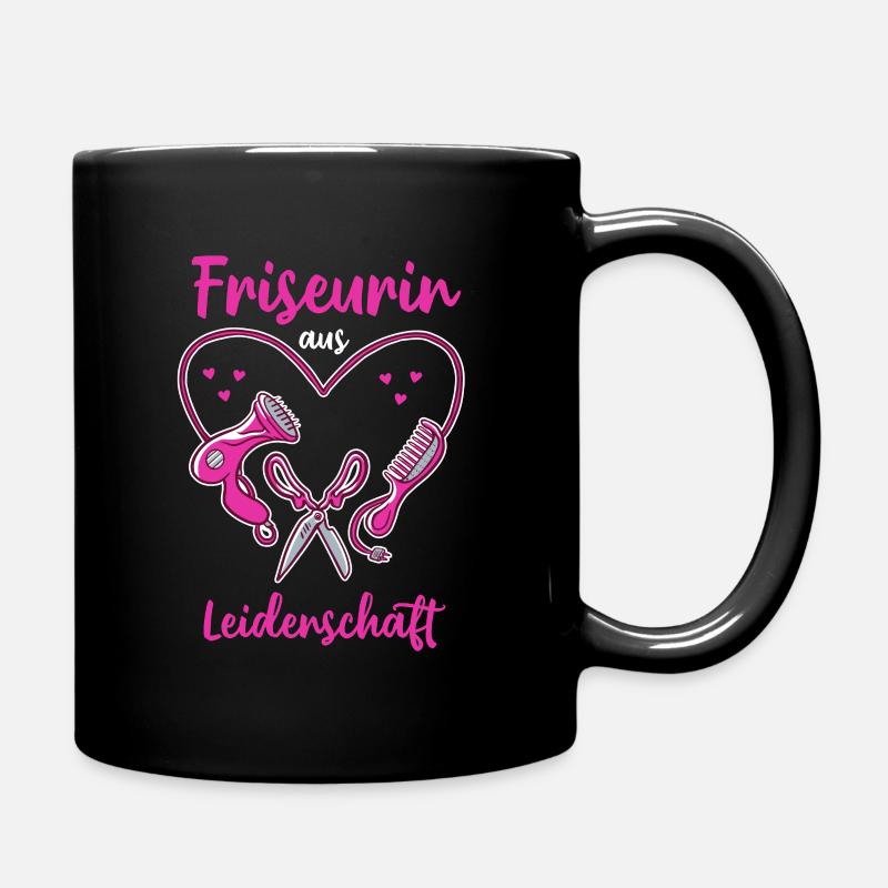 Friseurin aus Leidenschaft - Friseurin Geschenk - Tasse einfarbig - Schwarz