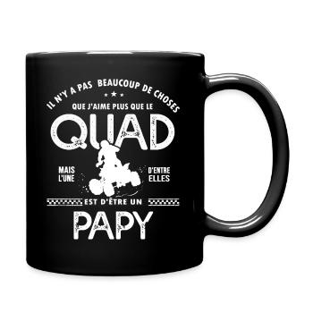 papy aime quad cadeau humour moto papi quad - Mug uni - noir - Droite