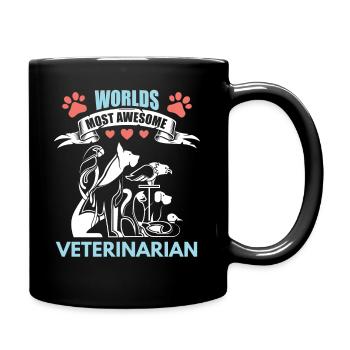 World's Best Veterinarian Animal Doctor - Full Colour Mug - black - Right