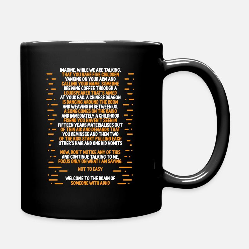 ADHD Awareness Neurodiversity Neurological - Tasse einfarbig - Schwarz