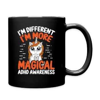 ADHD Awareness More Magical Unicorn Disorder - Full Colour Mug - black - Right