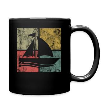 Sailing Sailboat Vintage Retro - Tasse einfarbig - Schwarz - Rechts