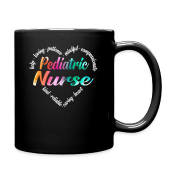 Labor & Delivery Nurse Heart Word - Tasse einfarbig - Schwarz - Rechts