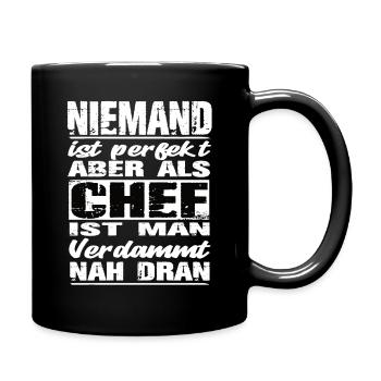 Chef Chef Sprüche Handwerk Baustelle - Tasse einfarbig - Schwarz - Rechts