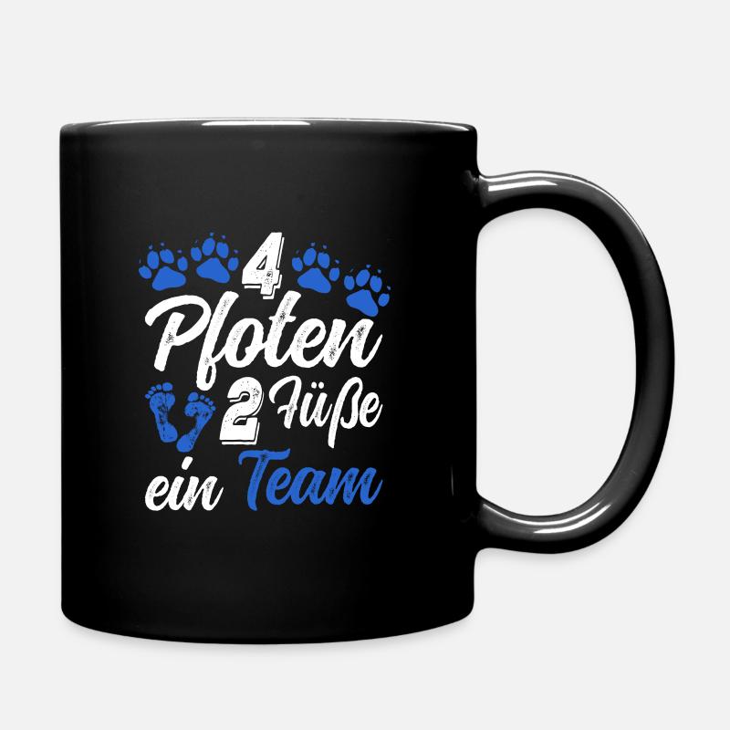 Liebe hat vier Pfoten Hunde Besitzer 4 Pfoten - Tasse einfarbig - Schwarz
