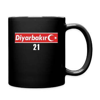 21 Diyarbakir Türkei Nummernschild als Geschenk - Tasse einfarbig - Schwarz - Rechts