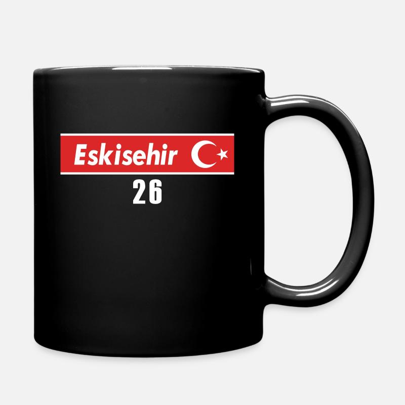 26 Eskisehir Türkisches Nummernschild als Geschenk - Tasse einfarbig - Schwarz