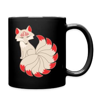 Kitsune Fuchs - Tasse einfarbig - Schwarz - Rechts