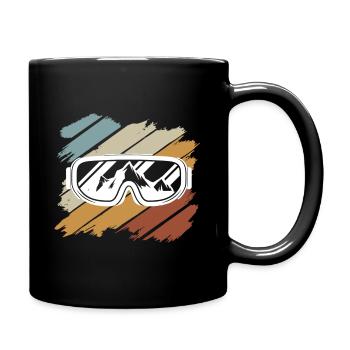 Skiing Gift Freeski Ski Winter Holiday Tobogganing - Full Colour Mug - black - Right