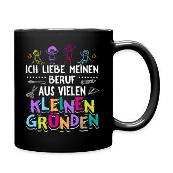 Erzieherin Erzieher Kindergarten Kindergärtnerin - Tasse einfarbig - Schwarz - Rechts