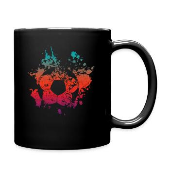 Fussball Ball - Tasse einfarbig - Schwarz - Rechts