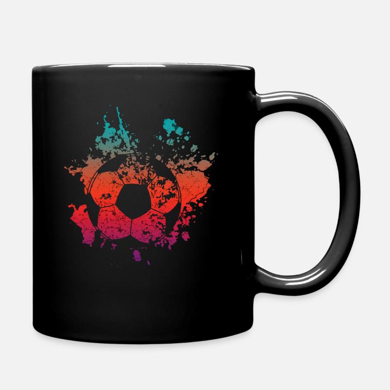 Fussball Ball - Tasse einfarbig - Schwarz