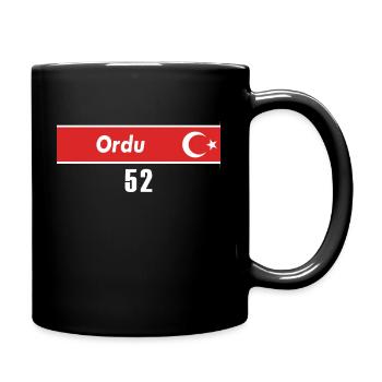52 Ordu Türkisches Nummernschild als Geschenk - Tasse einfarbig - Schwarz - Rechts