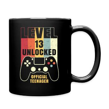 Level 13 Unlocked Official Teenager - Tasse einfarbig - Schwarz - Rechts