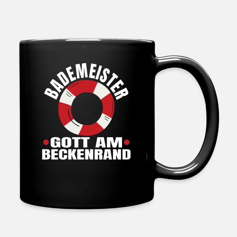 Lustiger Bademeister Spruch Rettungsschwimmer - Tasse einfarbig - Schwarz