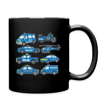 Police Cars Emergency Vehicle Cop Police - Tasse einfarbig - Schwarz - Rechts