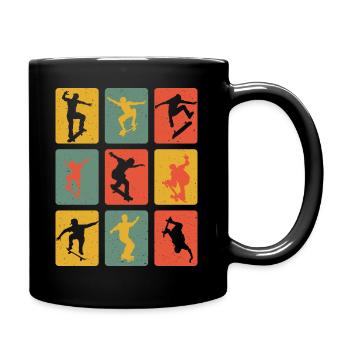 Skateboard skateboard en position skateboard - Mug uni - noir - Droite