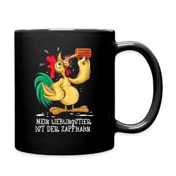 Mein Lieblingstier ist der Zapfhahn Bier Saufen - Tasse einfarbig - Schwarz - Rechts