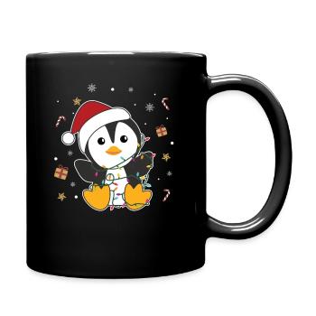 Manchots Noël neige hiver animaux pingouins - Mug uni - noir - Droite