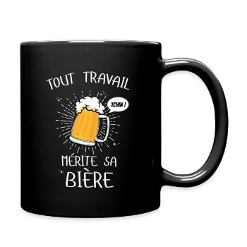Jede Arbeit verdient sein Bier Apéro Bier Beauf - Tasse einfarbig - Schwarz - Rechts