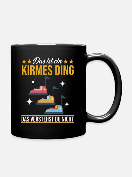 Jahrmarkt Kirmes Riesenrad Autoscooter - Tasse einfarbig - Schwarz