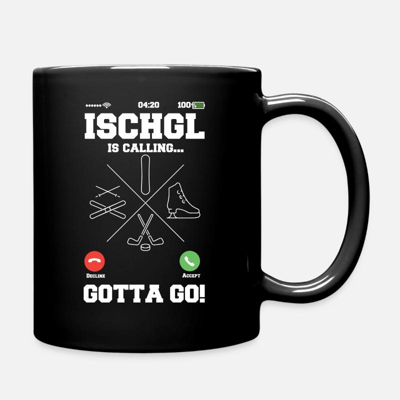 Ischgl Ruft Ski Snowboard Schlittschuhe - Tasse einfarbig - Schwarz