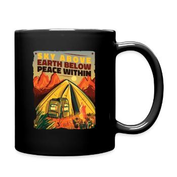 Campen Zelten Wandern Geschenkidee - Tasse einfarbig - Schwarz - Rechts