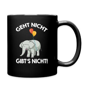 Geht nicht gibts nicht - Tasse einfarbig - Schwarz - Rechts